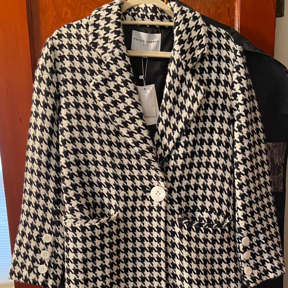 Petite Studio Marquis Coat Black Houndstooth